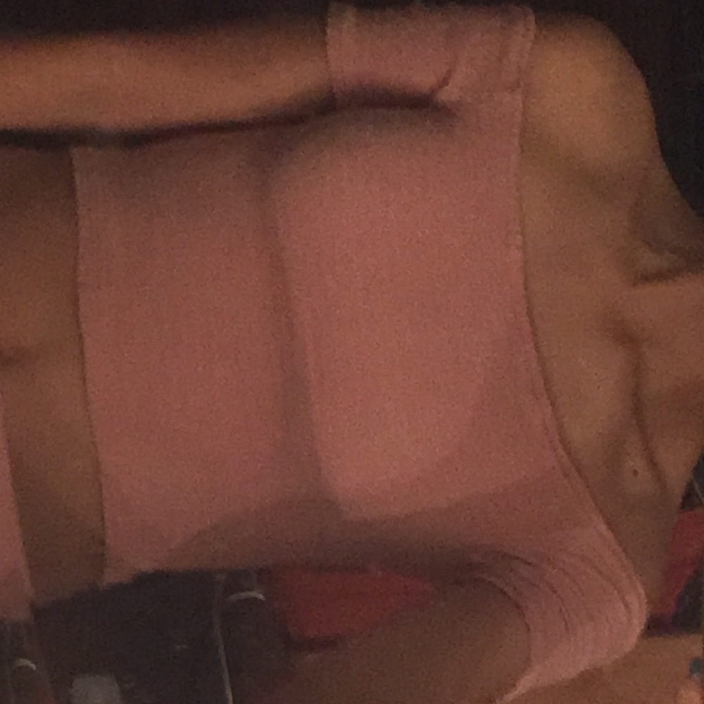 Pink off the shoulder
